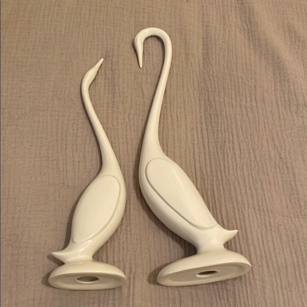 Elegant White Crane Birds Sculptures. Set 2 pieces - Picture 9 of 9